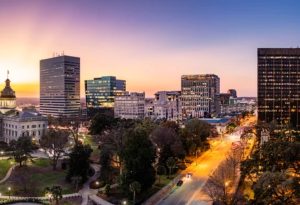 An image of Charleston, South Carolina at dusk.